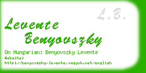 levente benyovszky business card